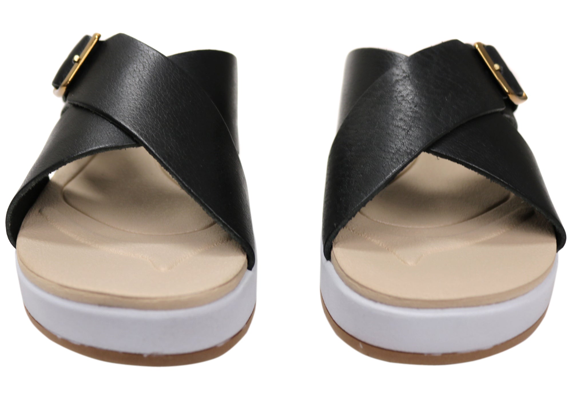 Gianna Women's Comfort Leather Slide Sandals - Handmade in Brazil - Perfect for Beach, Pool, and Casual Summer Wear
