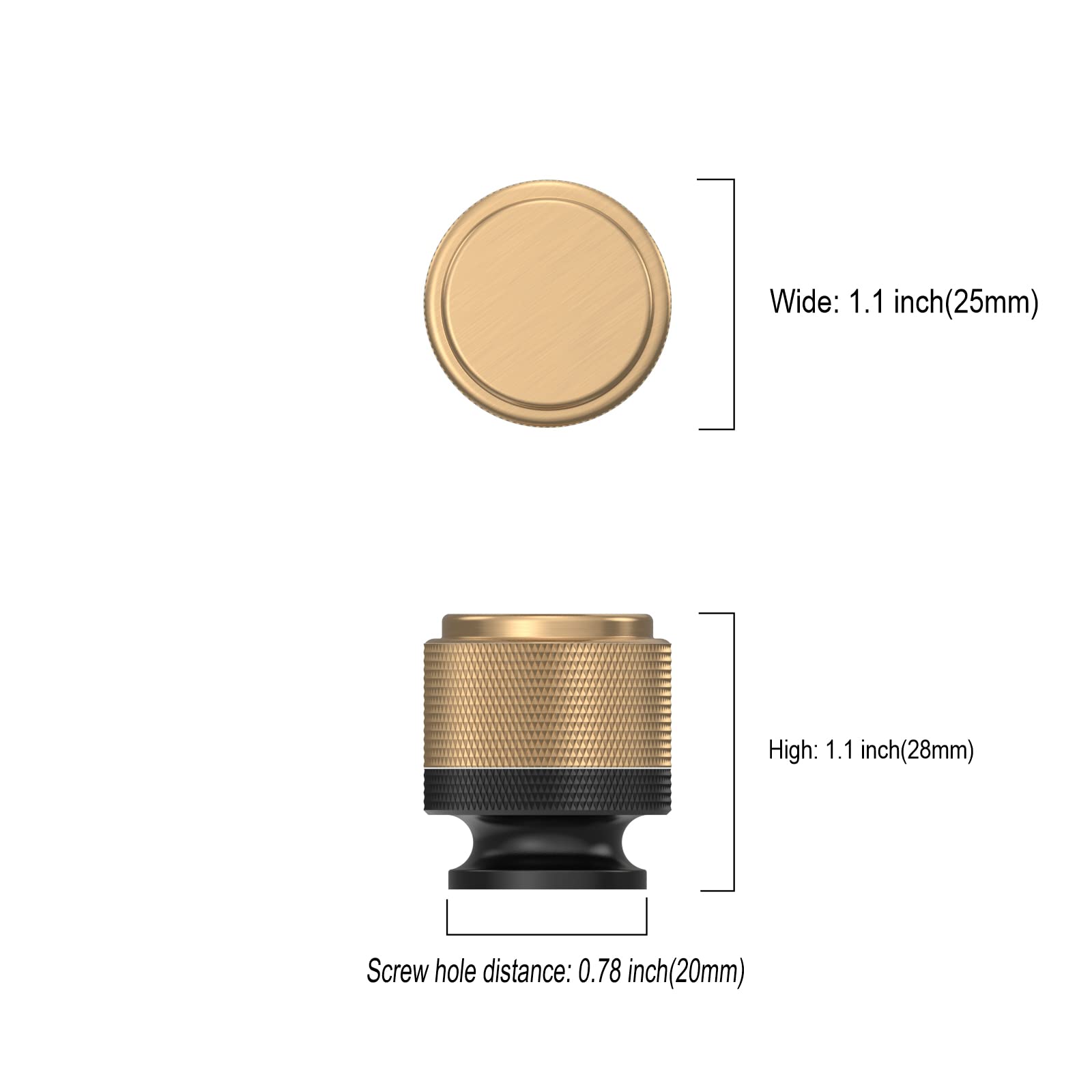 10 Pack Matte Black & Champagne Bronze Cabinet Knobs - Durable Zinc Alloy Drawer Pulls for Kitchen, Dresser, Bathroom & Furniture Hardware (Modern & Stylish Home Upgrade)