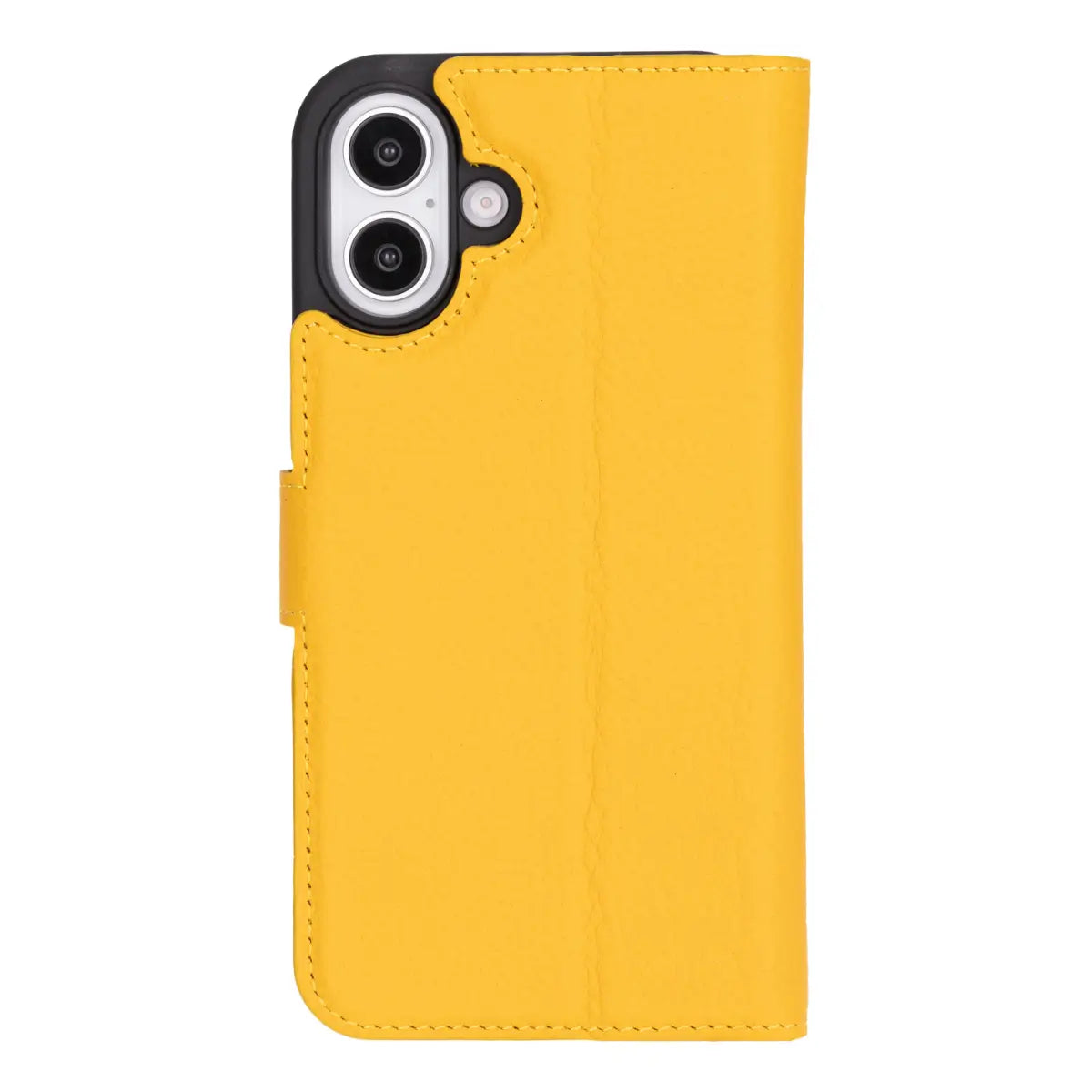 Premium Yellow Leather Wallet Case for iPhone 16 Plus - Slim Protective Phone Cover with Card Slots | Perfect for Everyday Use, Travel & Business Meetings