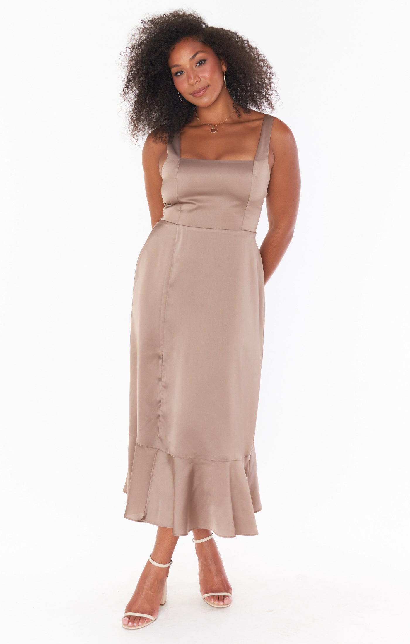 Claire Midi Dress - Elegant Satin Midi Dress for Women | Perfect for Weddings, Parties & Special Occasions | Dune Luxe Collection