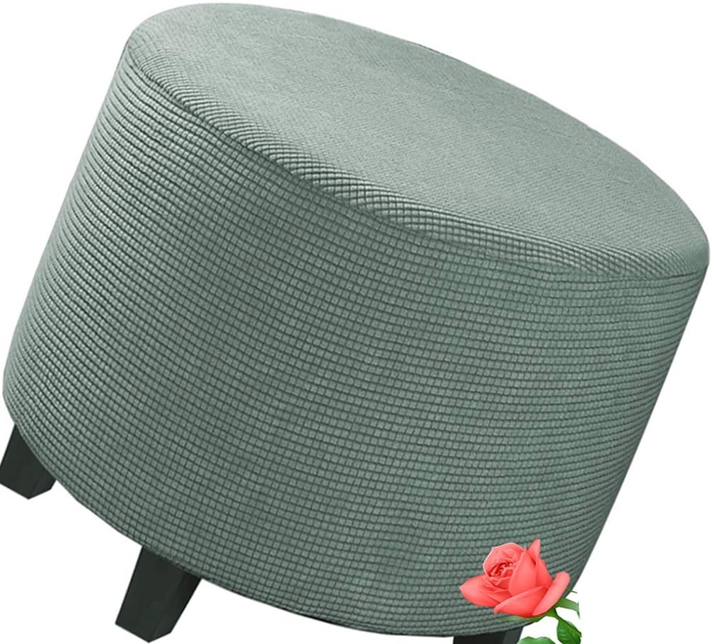 Stretch Ottoman Slipcover Round Footstool Cover Removable Washable Storage Ottoman Protector for Living Room Sofa Bedroom - 65cm Machine Washable (Color: 004) - Perfect for Home Decor, Furniture Protection & Cozy Seating
