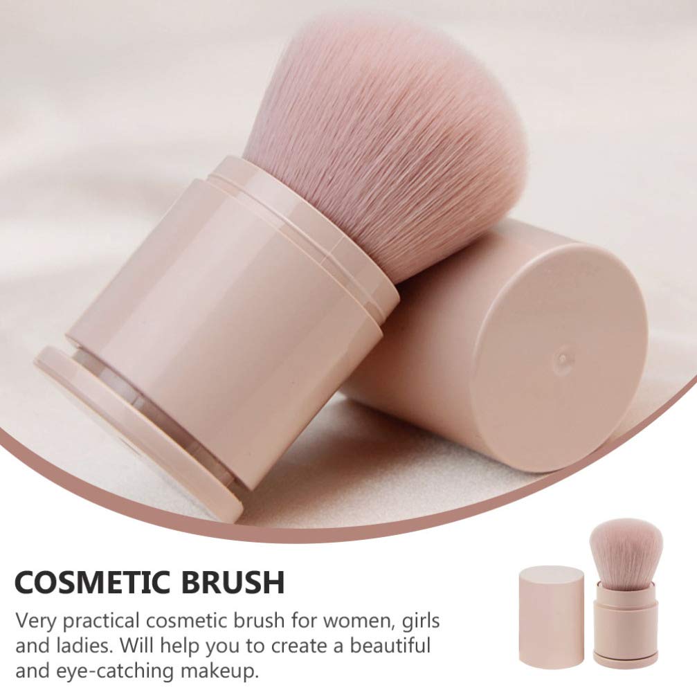Premium Powder Brush & Blush Brush Set - Soft Loose Powder Makeup Brush, Foundation Brush & Cosmetic Brushes with Injection Handle - Portable Telescopic Design for Travel & On-the-Go Touch Ups