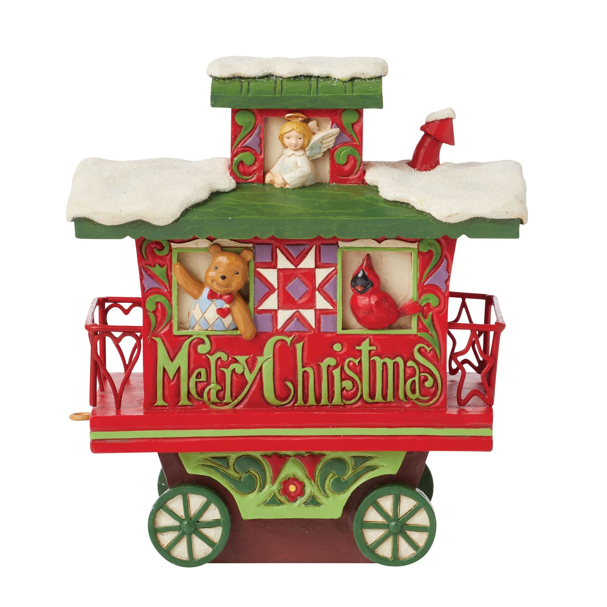 Vintage Annual Train Car Caboose Figurine - Collectible Model Train Accessory for Rail Enthusiasts | Perfect for Holiday Displays, Model Railroad Scenes & Train-Themed Decor