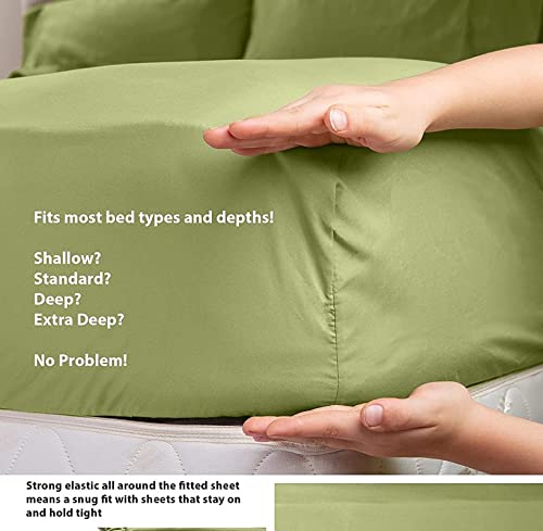Luxury 6-Piece King Size Bed Sheet Set - 100% Egyptian Cotton, Hotel Quality, 1 Flat Sheet, 1 Fitted Sheet (13