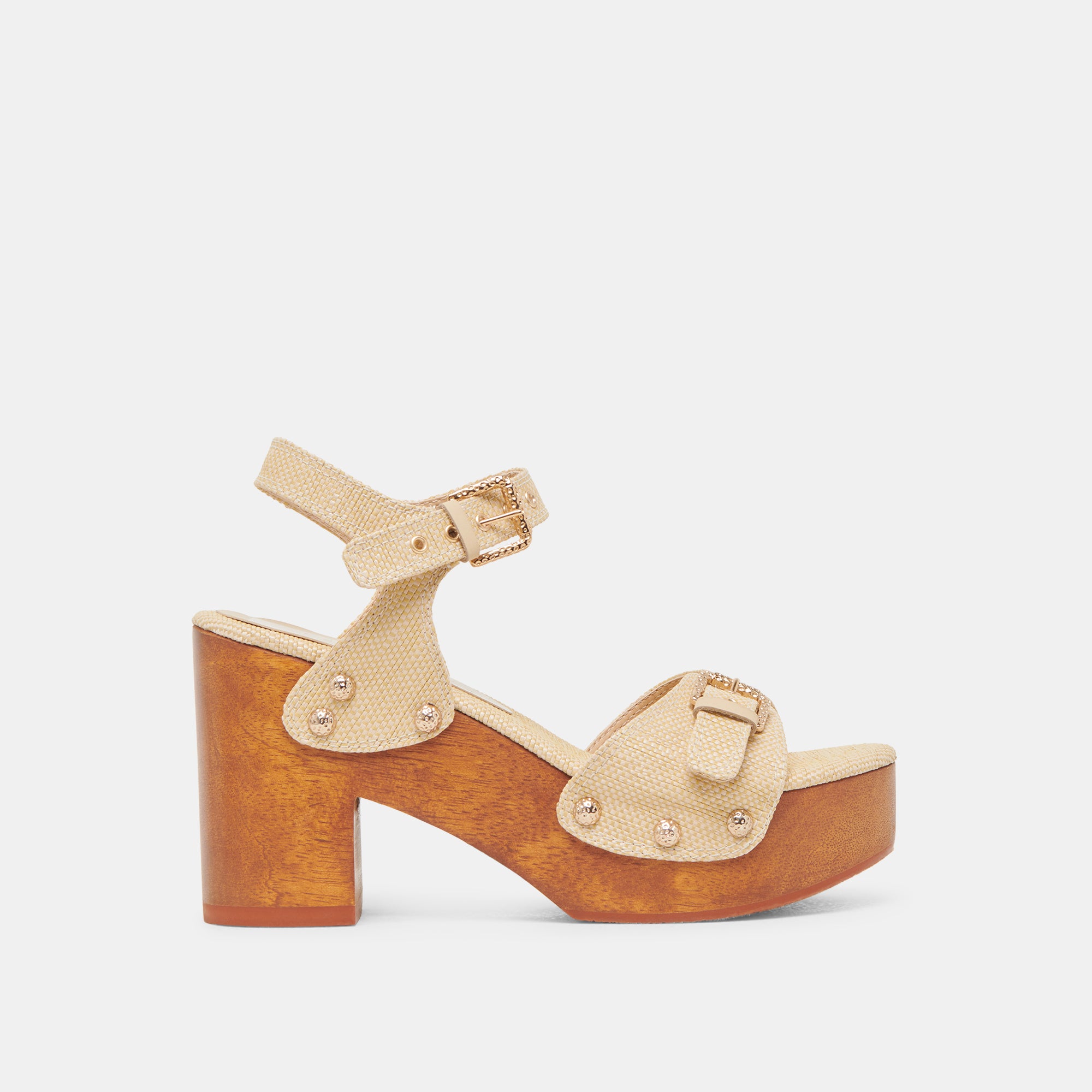 YANDY Women's Natural Raffia Heels - Comfortable Summer Wedge Sandals for Beach, Wedding, and Party Wear