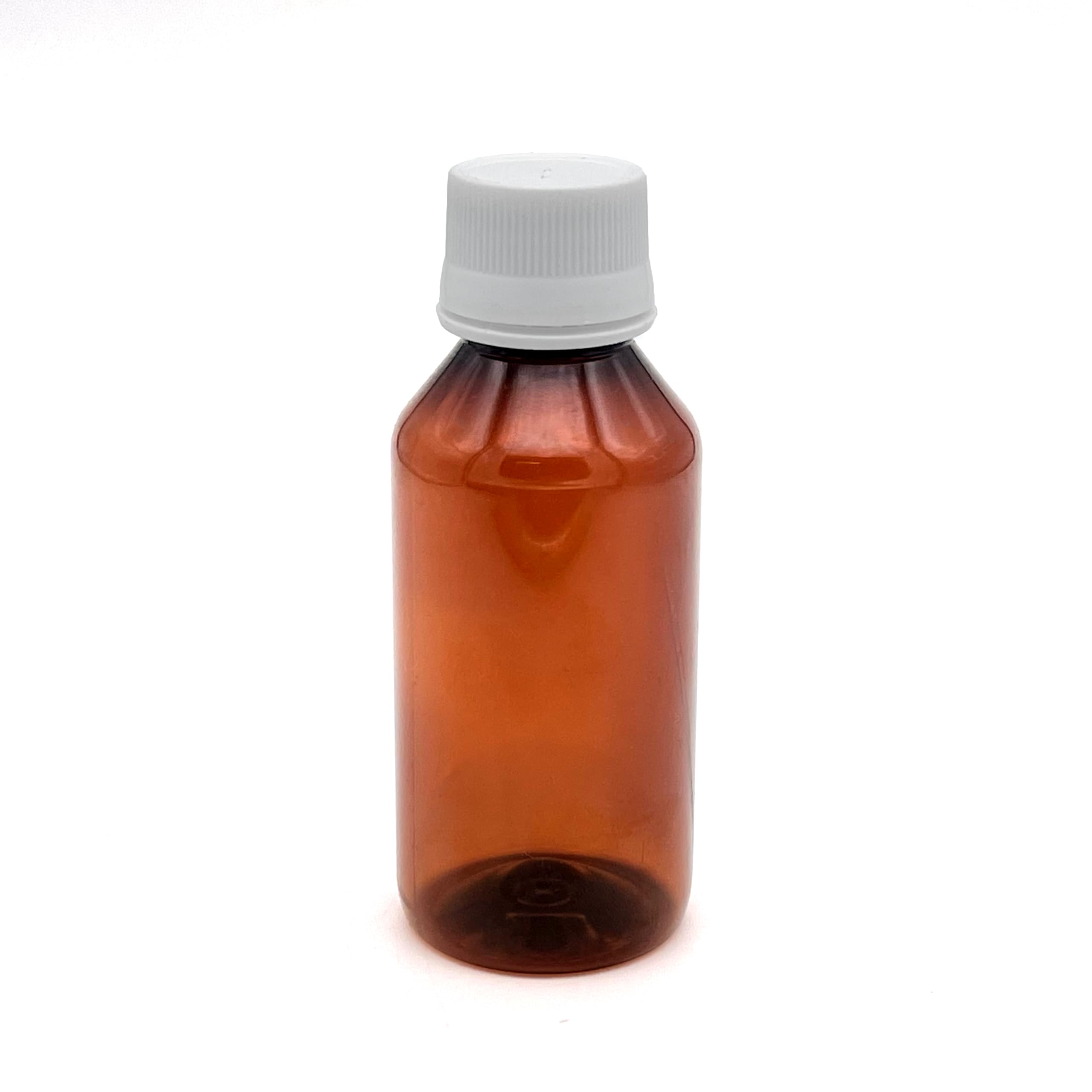 Likla 100ml Amber Glass Bottles with White Seal Caps - Ideal for Essential Oils, Serums, Perfumes & Liquid Medicine | Durable Pharmacy Bottles for DIY Beauty, Aromatherapy & Home Organization (Pack of 5)