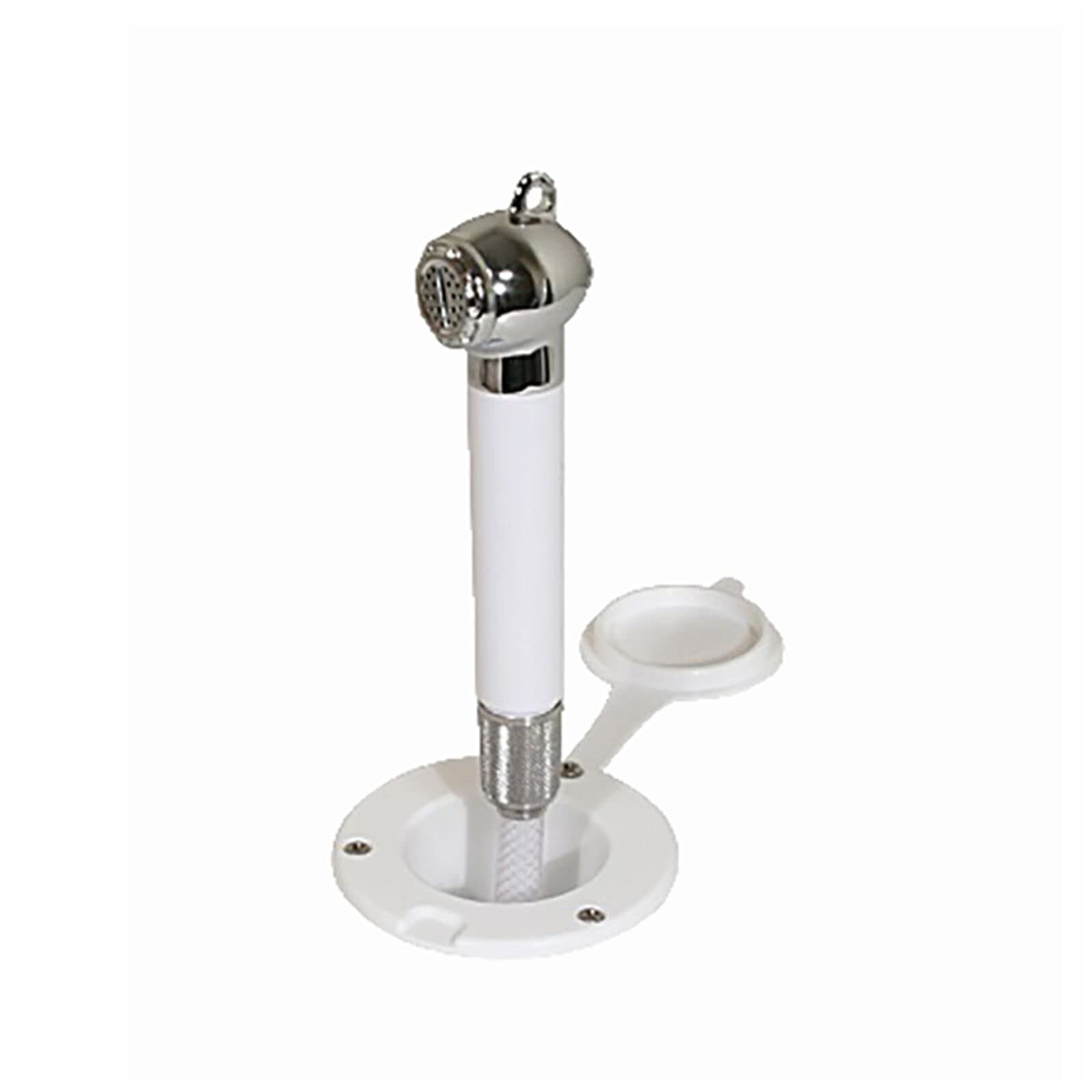 Scandvik Recessed Transom Shower - Original White Design with 13' Hose | Modern Bathroom Upgrade for Spa-Like Experience