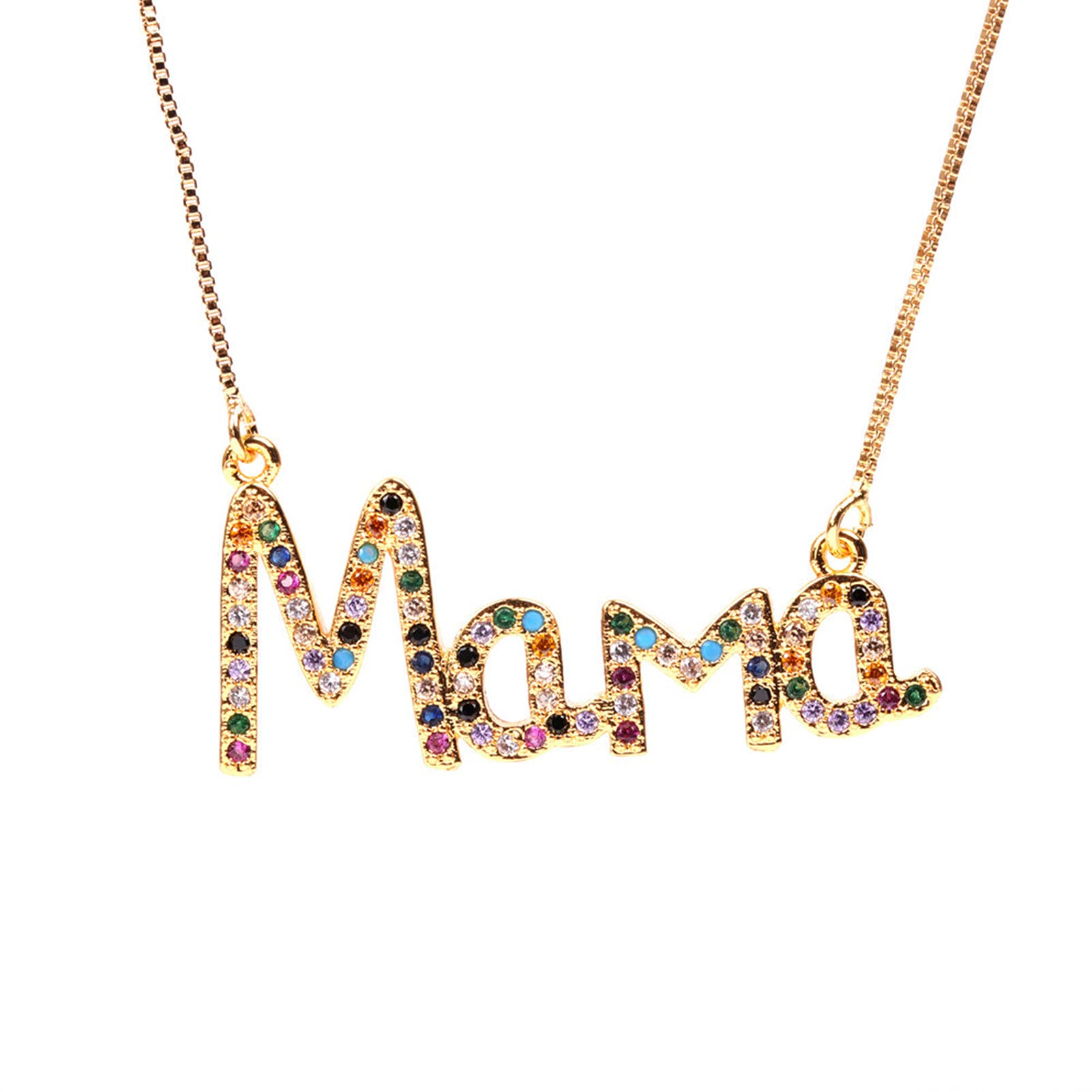 Collectvoice Choker Chain - Elegant Rhinestone Mama Necklace for Women, Anti-Rust Letter Pendant, Perfect for Parties, Date Nights & Special Occasions