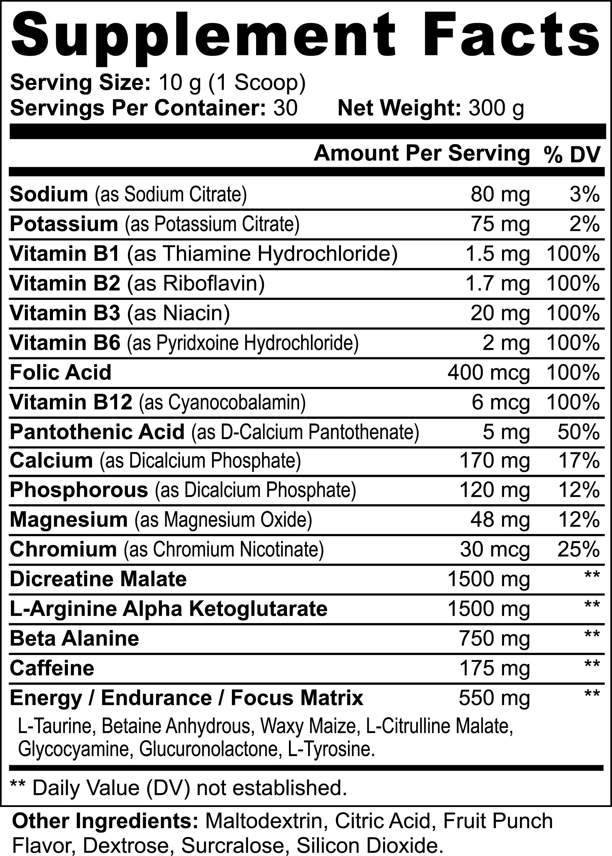Nitric Shock Pre Workout Powder - Fruit Punch Flavor | Energy & Endurance Booster for Gym & Fitness Training