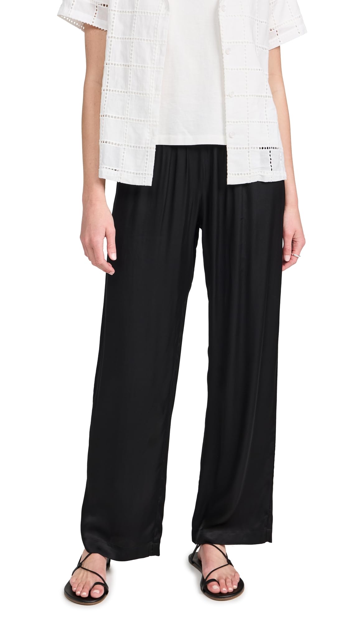 DONNI Women's Silky Simple Pants - Soft Comfortable Lounge Pants for Relaxing at Home, Yoga & Sleep