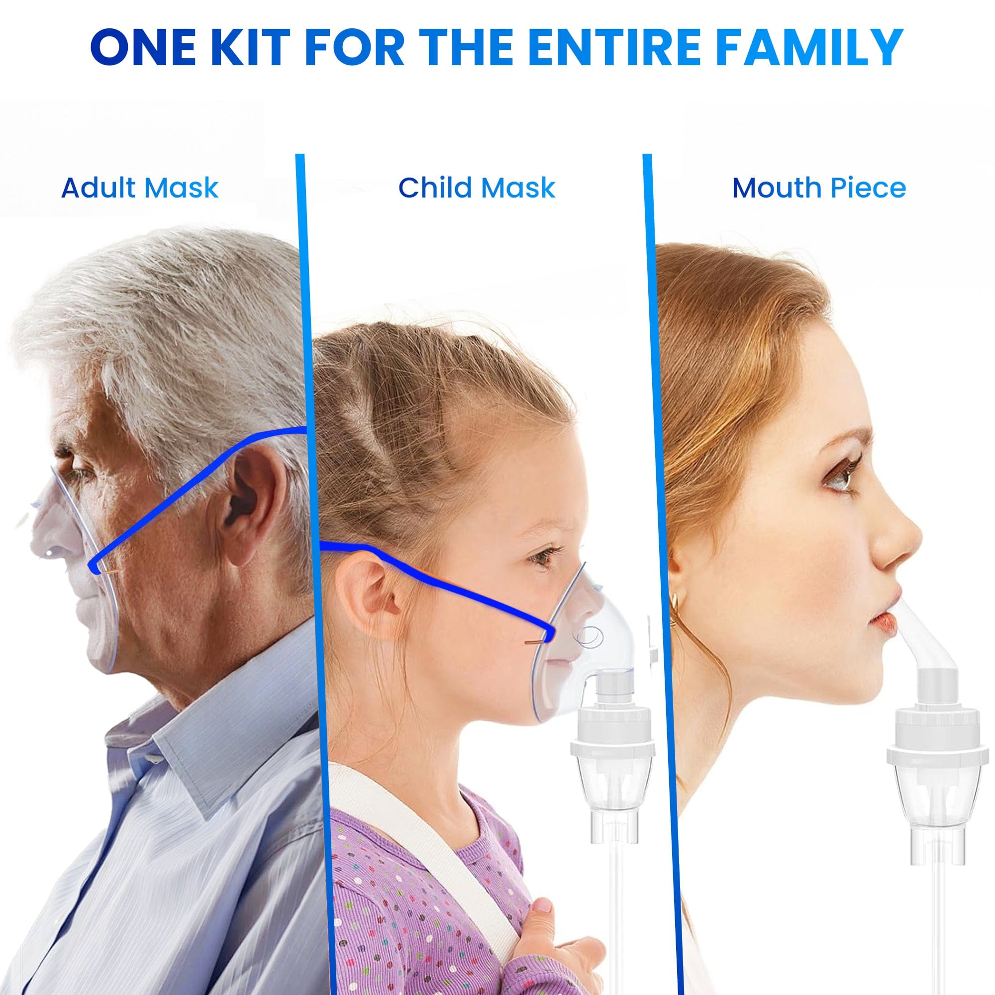 Dr Trust USA Universal Nebulizer Accessories Kit 413 - Replacement Parts for Kids & Adults, Includes Masks for All Ages - Perfect for Home & Travel Asthma & Allergy Relief