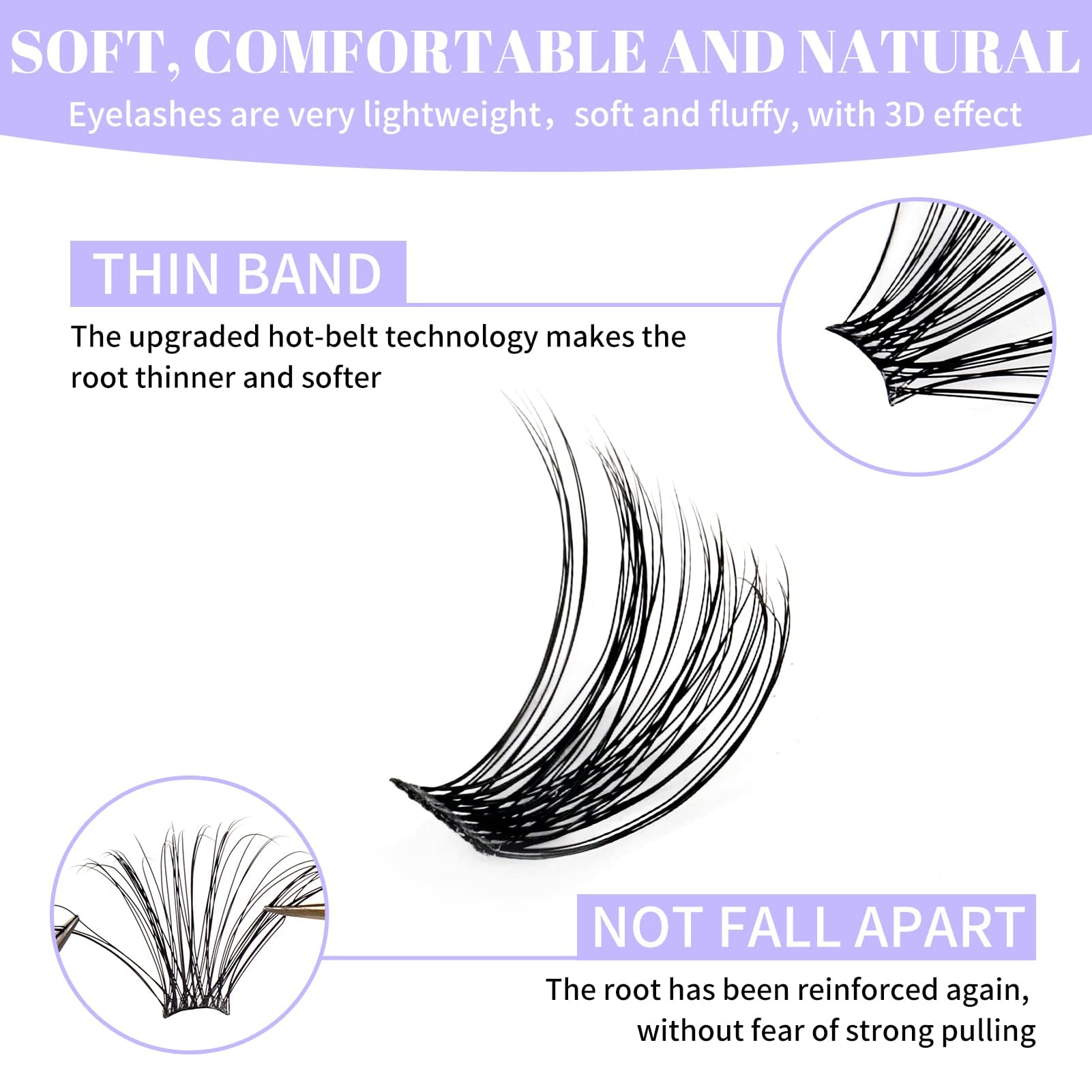 DIY Lash Clusters for Home Use - Ultra-Light Natural Fluffy Wispy Waterproof Anime Manga Cat Eye D Curl 12-16mm C3+C9 FD318 - Perfect for Cosplay, Daily Wear & Special Occasions
