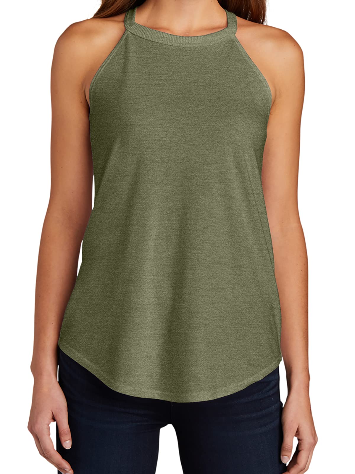Gravity Threads Women's Rocker Halter Tank Top - Sexy Sleeveless V-Neck Cami for Concerts, Parties & Summer Outfits