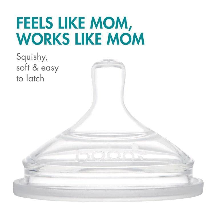 Boon NURSH Silicone Pouch Bottle - 4oz or 9oz Baby Feeding Bottle | Leak-Proof, BPA-Free | Perfect for Travel, Daycare & On-the-Go Feeding
