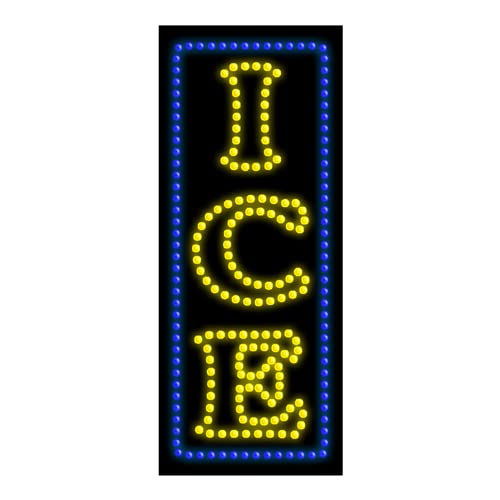 LED Ice Dots Sign #20991 - Cool Blue Glowing Bar Decor for Parties, Clubs, and Home Night Lights