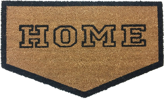 Home Plate Shaped Vinyl Coir Doormat - Baseball Themed Non-Slip Entry Mat for Front Door, Porch & Garage - Perfect for Sports Fans & Home Decor