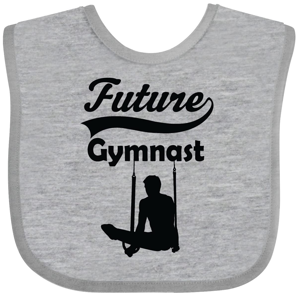 Inktastic Future Gymnast Baby Boy Bib - Soft Cotton Drool Bibs for Infants & Toddlers - Perfect for Feeding, Teething & Playtime