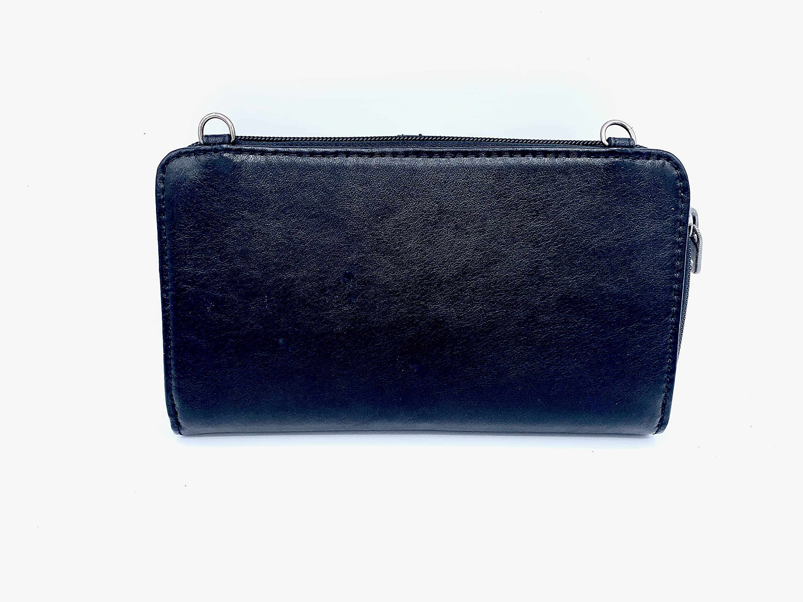The Sak Iris Leather Crossbody Phone Case for iPhone & Samsung - Black Floral Embossed Design - Perfect for Travel, Shopping & Everyday Use
