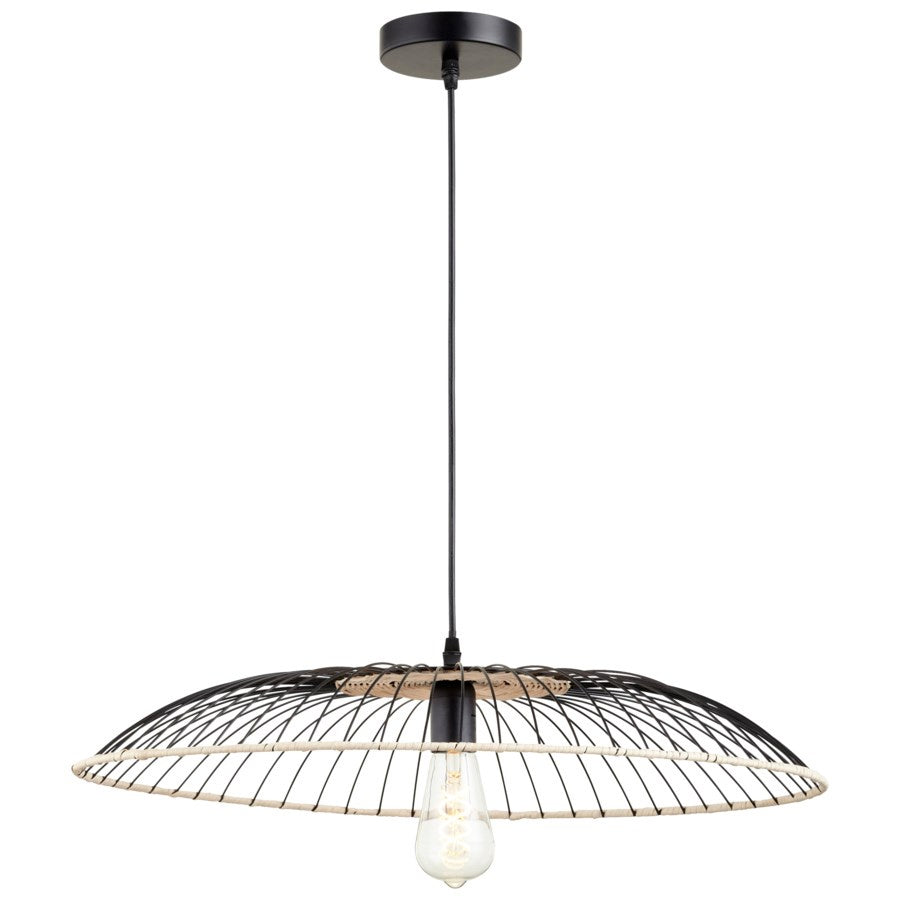 Cyan Design 10794 Matte Black Parasol Pendant Light Fixture - Modern Ceiling Light for Dining Room, Bedroom & Living Room