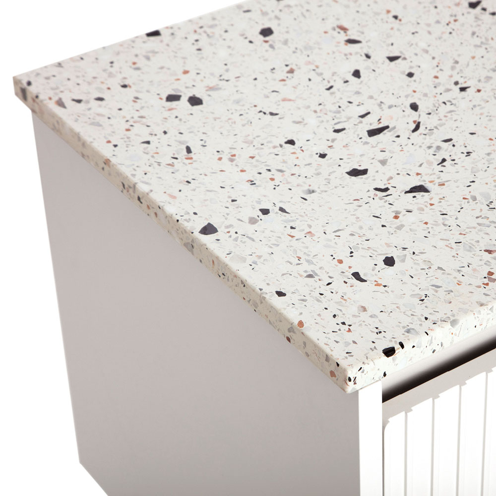 Fienza 510 105 Terrazzo Nougat Stone Bathroom Sink - 1500mm No Tap Hole - Modern Vanity Basin for Contemporary Bathrooms