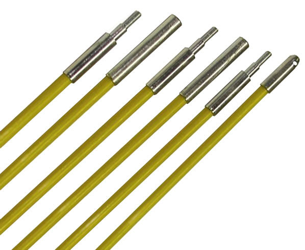 1/4 Inch Fiberglass Wire Fishing Rod Kit - 3ft Rods (18ft Total) - Perfect for Ice Fishing, Backpacking, and Survival Gear