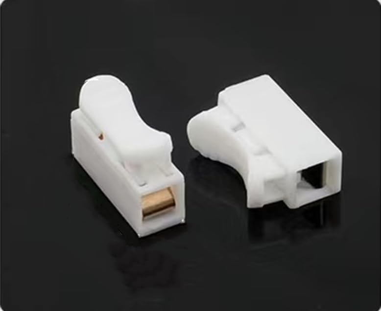 Push Wire Connectors - Quick Spring Cable Connectors for Home Appliances (200 Pack, CH-1) | Easy Electrical Wiring for DIY Projects & Home Repairs