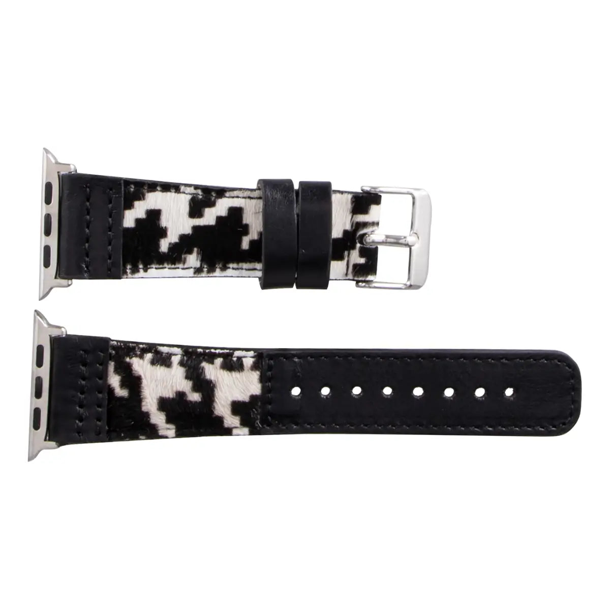 Black Leopard Print Leather Sport Band for Apple Watch - Stylish & Durable Replacement Strap for Workouts, Running & Everyday Wear