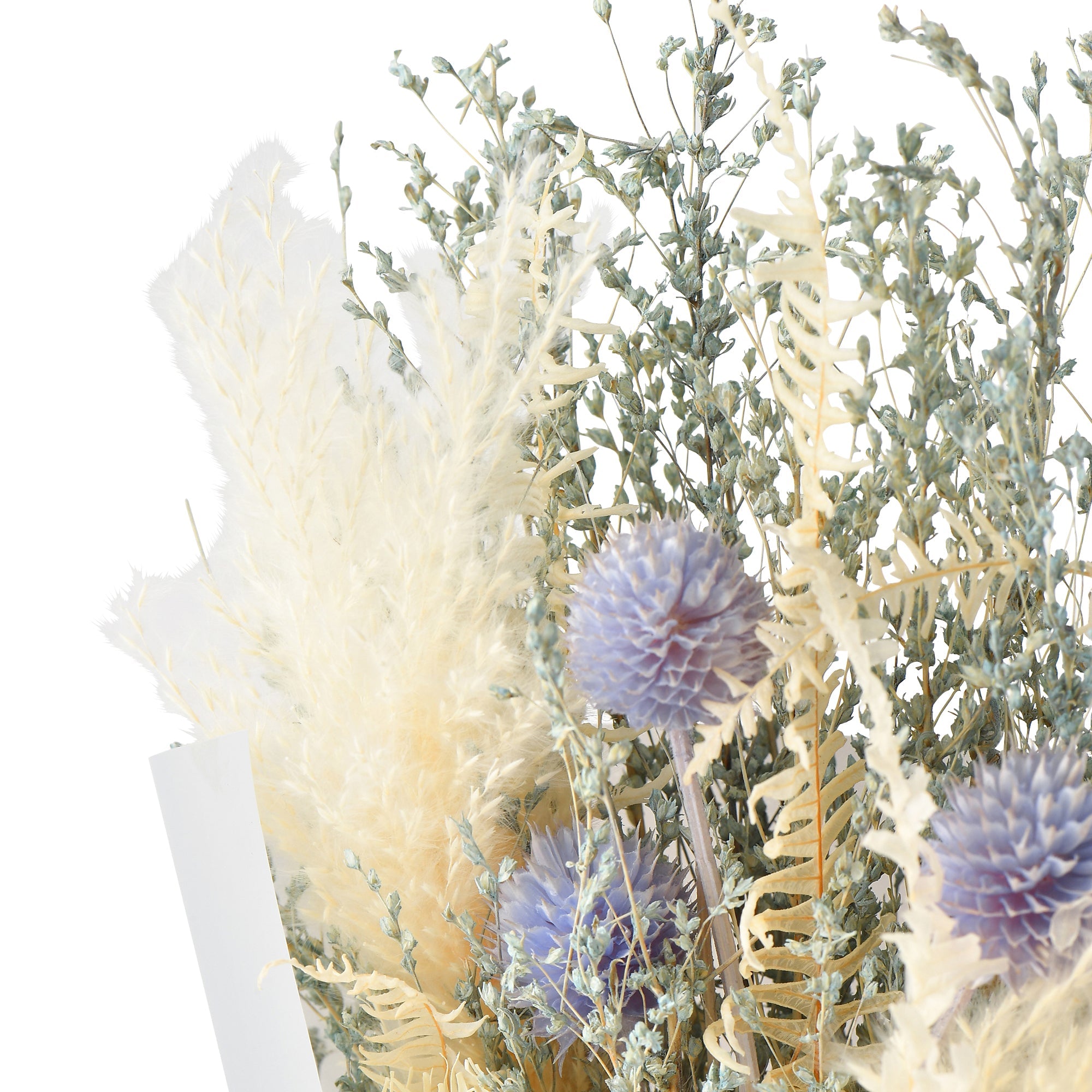 Premium Dried Flower Bouquet Mix - Medium Blue Floral Arrangement for Home Decor, Wedding Centerpieces & Boho Style Gifts