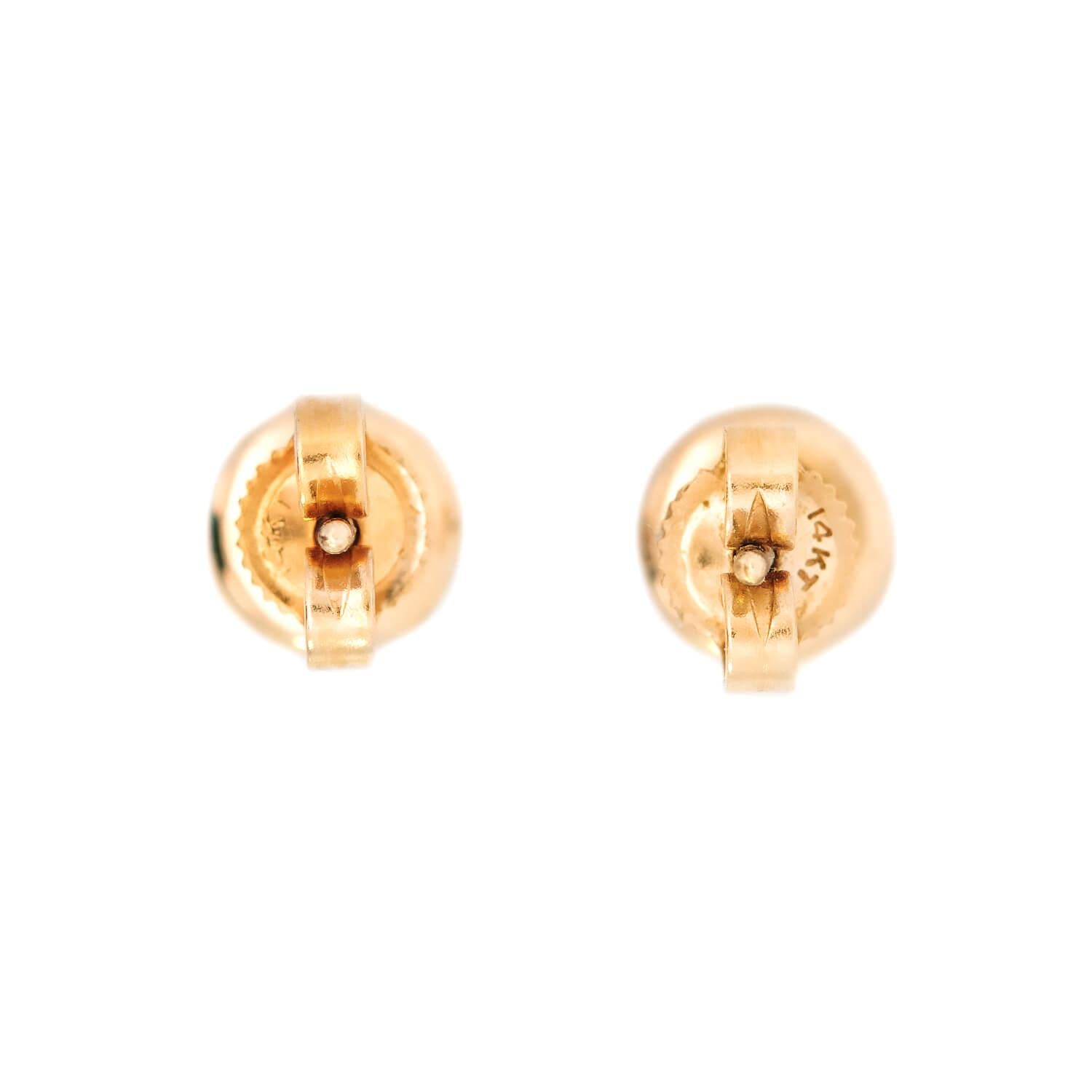 14K/18K Gold Moonstone Stud Earrings for Women - Vintage Edwardian Style Elegant Jewelry - Perfect for Weddings, Parties & Everyday Wear