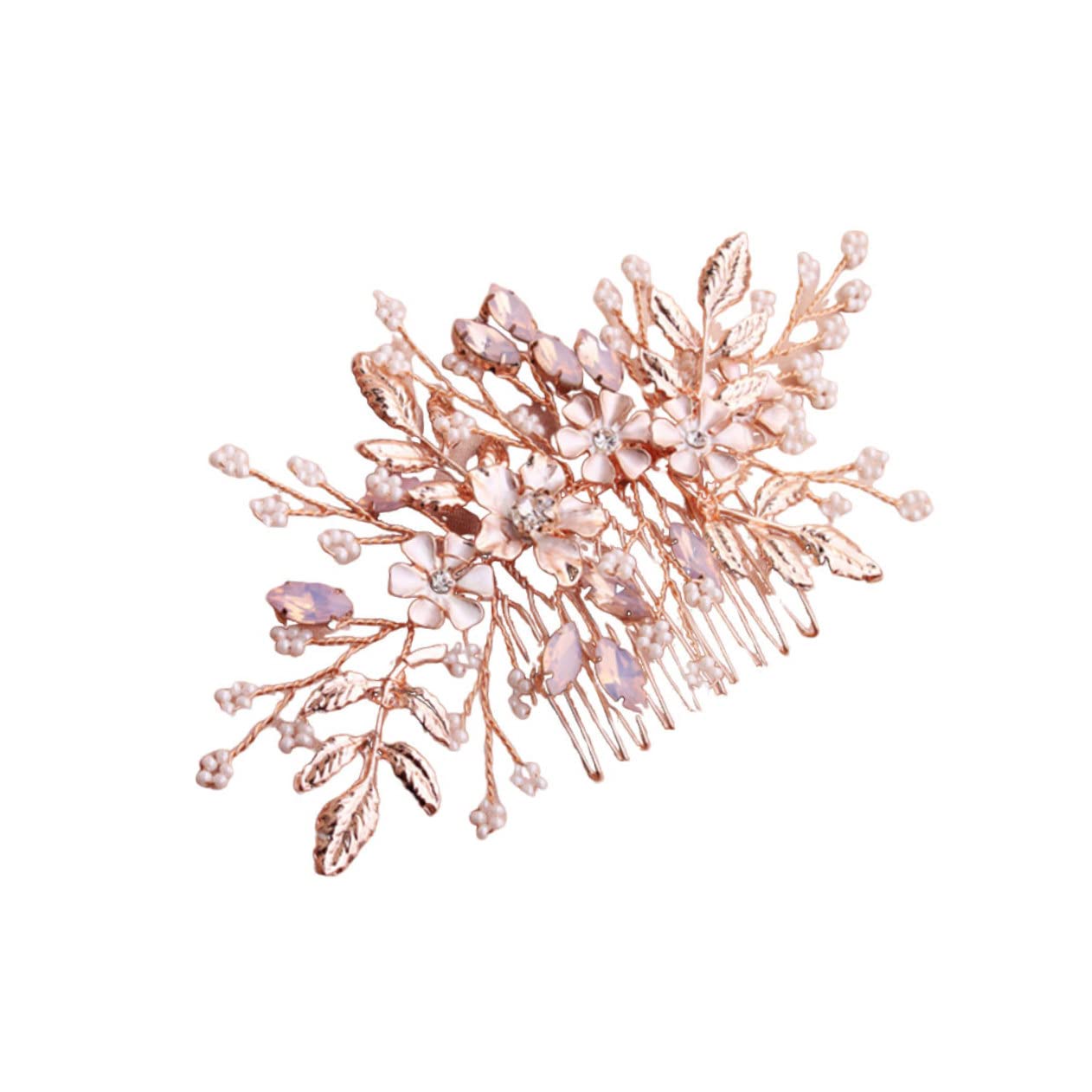 Minkissy Rhinestone Wedding Hair Clips & Comb Set - Bridal Hair Accessories with Pearls for Bride, Bridesmaid, Prom, Party (Elegant Headdress for Special Occasions)