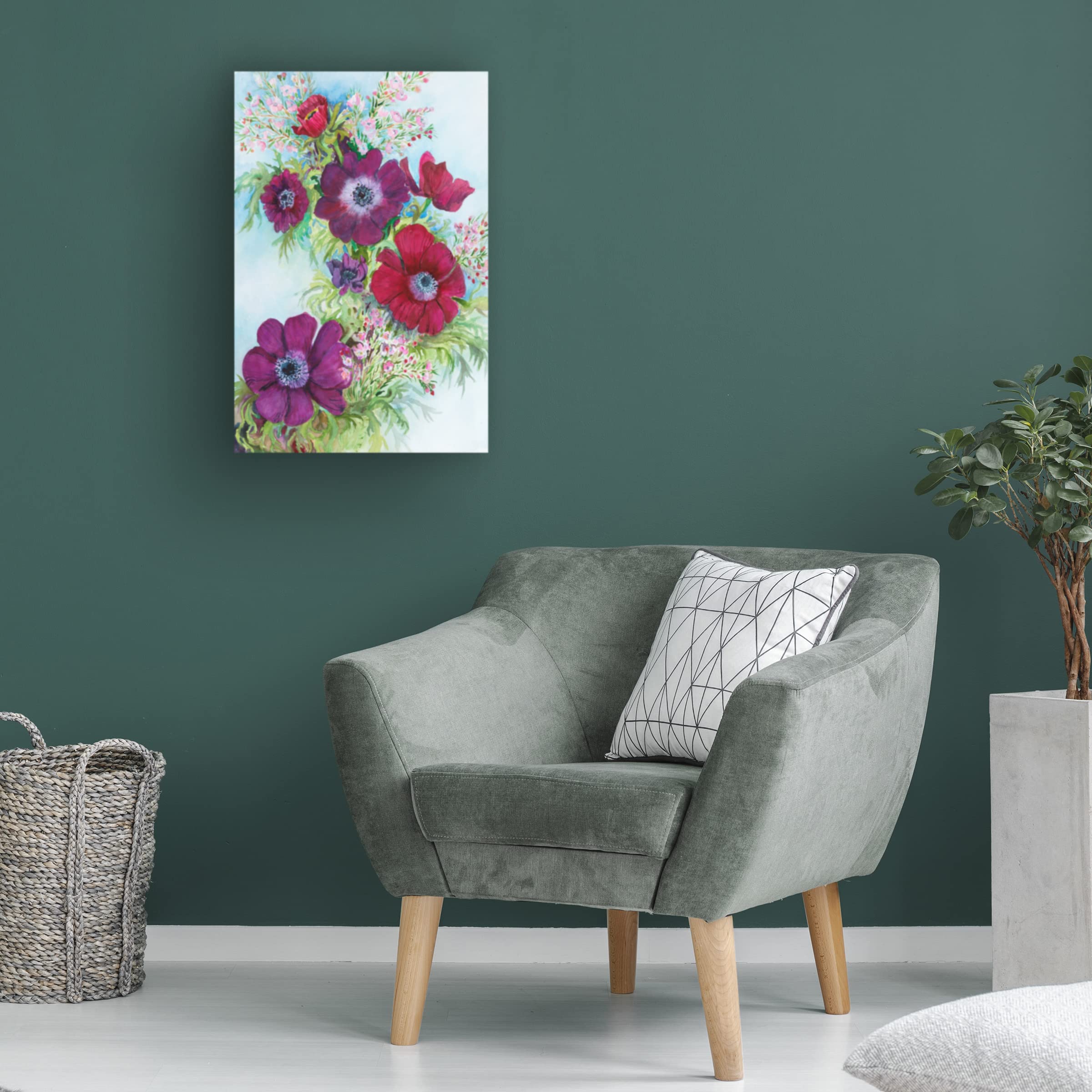 Josh Byer 'They Heard a Man Coughing' 16x24 Canvas Wall Art Print - Modern Abstract Painting for Living Room, Bedroom & Office Decor