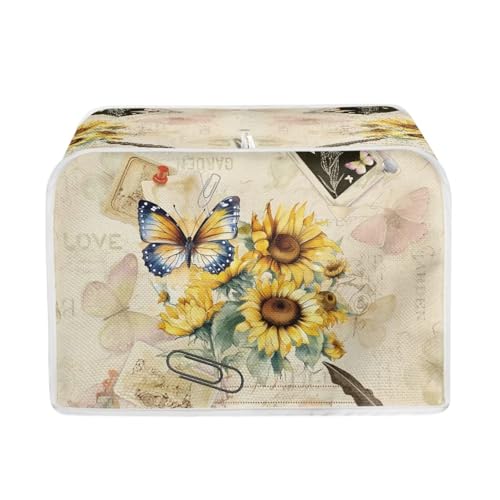Retro Butterfly Sunflower