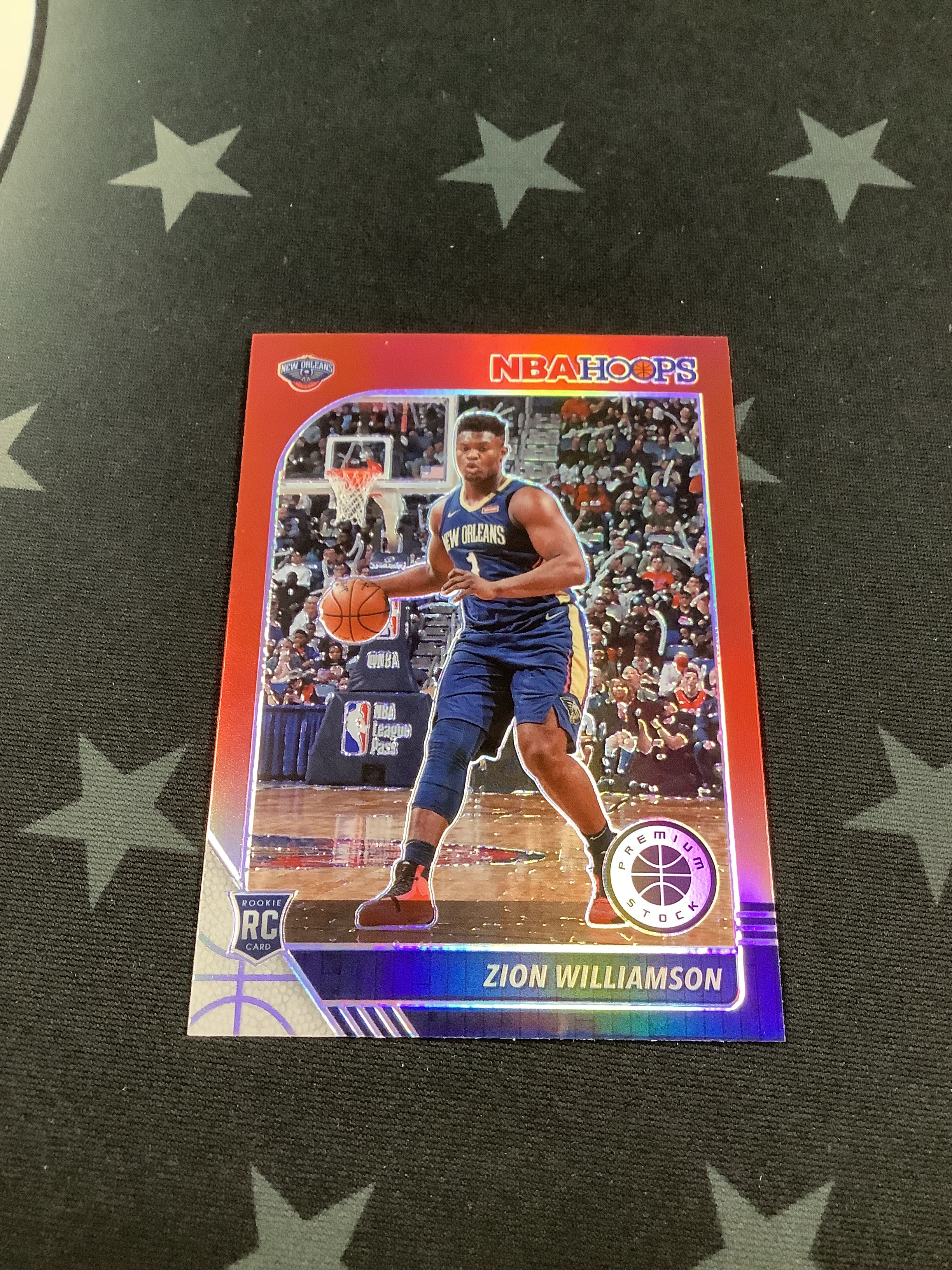 2019-20 Panini Hoops Premium Stock Zion Williamson Red Rookie Card - Collectible Basketball Trading Card for Fans & Investors