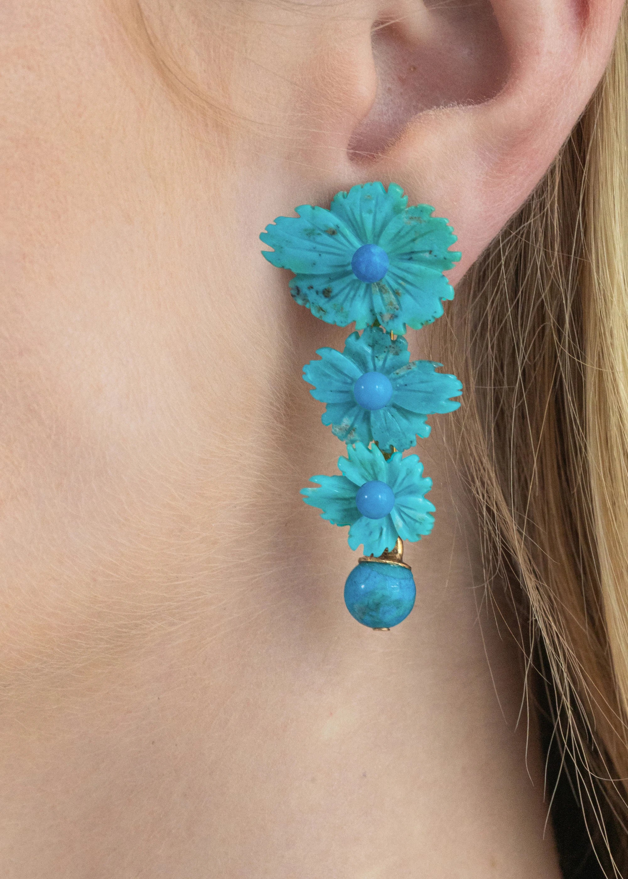 Charly Earrings - Turquoise Blue Dangle Earrings for Women | Boho Chic Jewelry for Casual & Party Wear