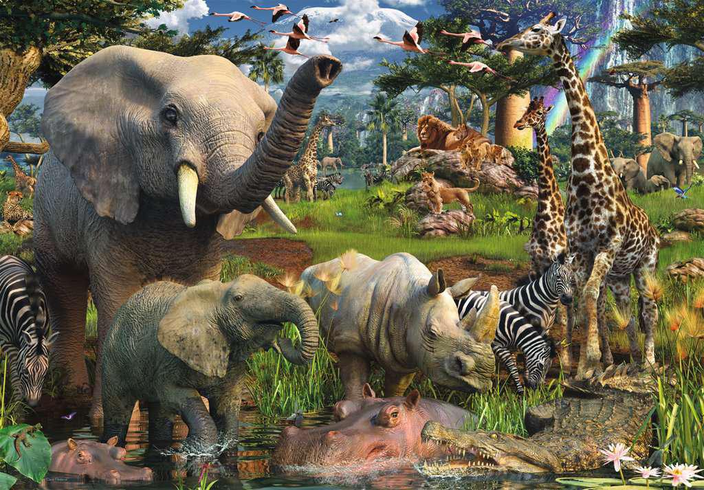 Ravensburger At The Watering Hole 18000 Piece Jigsaw Puzzle - Challenging Wildlife Puzzle for Adults, Perfect for Family Game Nights & Relaxation