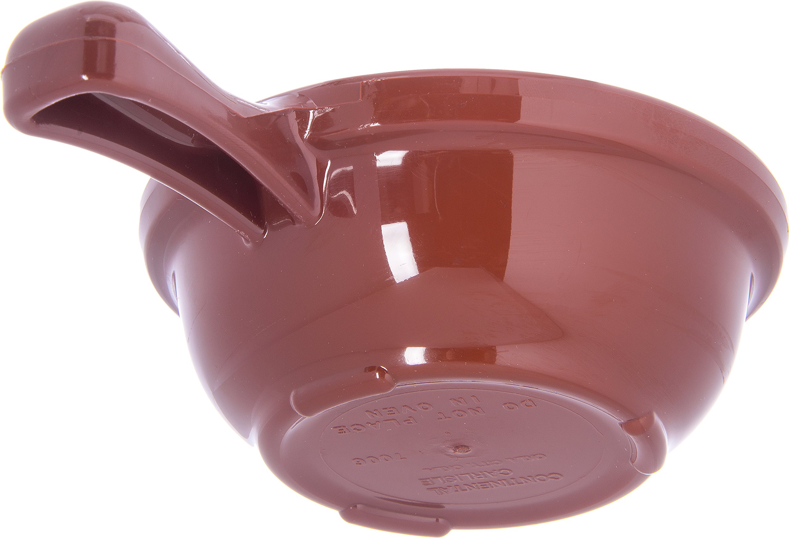Carlisle FoodService 8 oz Brown Soup Bowl with Handle - Durable Catering, Buffet & Restaurant Use - Perfect for Hot Soups, Stews, and Chili Serving
