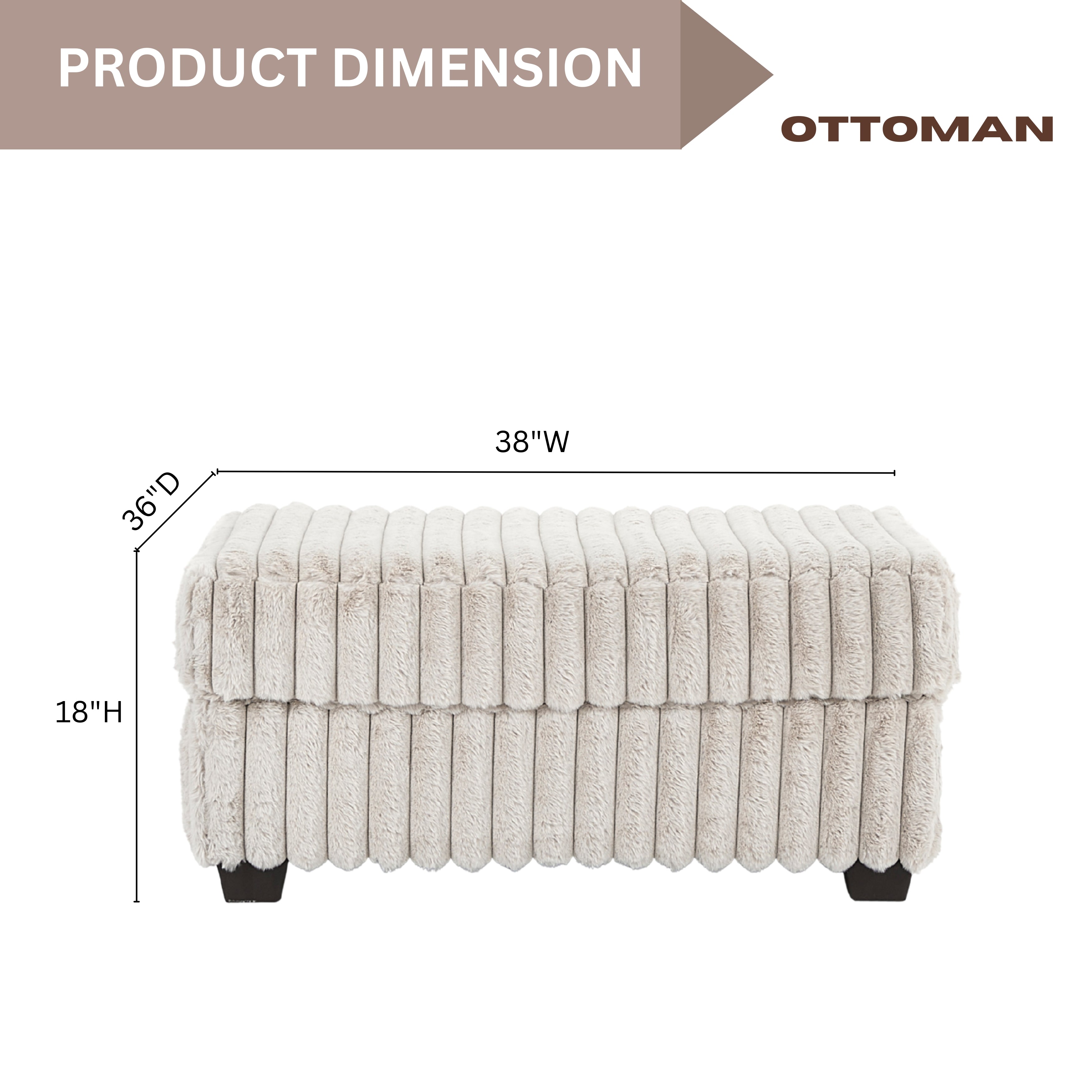 Roundhill Furniture Belvoir Accent Cocktail Ottoman - Stylish Round Storage Ottoman with Upholstered Fabric, Perfect for Living Room, Bedroom & Home Decor