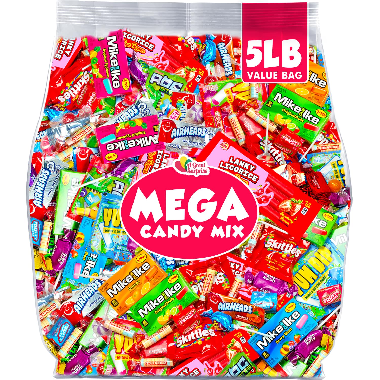 Pinata Bulk Candy - 5 Pounds Individually Wrapped Variety Pack - Perfect for Birthday Parties, Halloween Treats & School Events