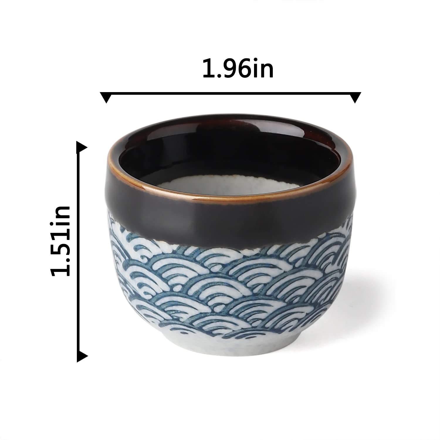 Japanese Ceramic Sake Cups Set - 4 Piece Traditional Sake Drinking Cups & Small Tea Cups for Hot/Cold Beverages - Perfect for Japanese Tea Ceremony, Sushi Dining & Asian Home Decor