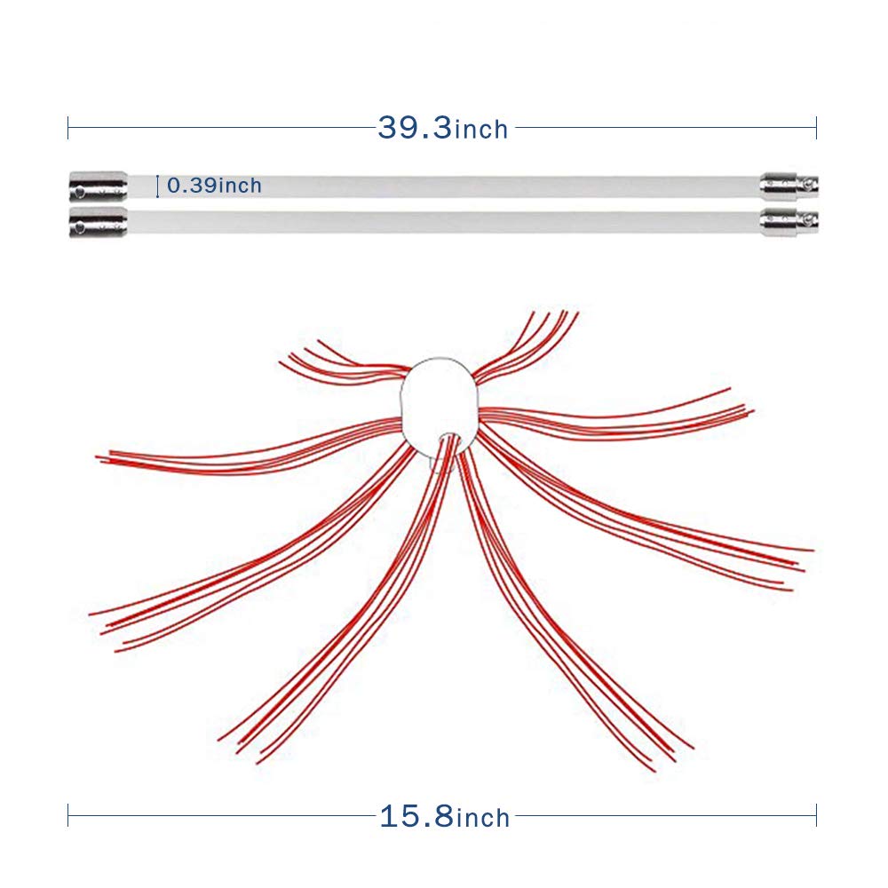 39.5 Feet Chimney Cleaning Brush Kit - Electric Rotary Drill Drive Chimney Sweep Tool with 12 Nylon Flexible Rods - Perfect for Fireplace, Wood Stove & Chimney Maintenance (Home & Professional Use)