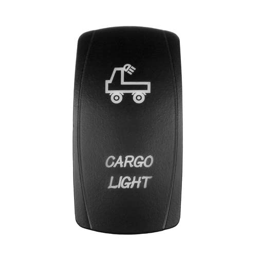 STV Motorsports Laser Green Rocker Switch 20A 12V LED Cargo Light - Waterproof On/Off Switch for Trucks, Boats & Off-Road Vehicles - Perfect for Bed Lights, Utility Trailers & Marine Applications