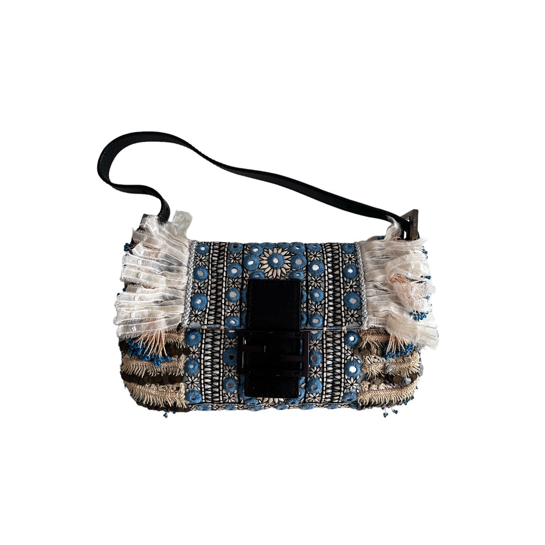 Fendi Boho Style Mirror Baguette Bag - Trendy Crossbody Purse for Women | Perfect for Parties, Concerts & Night Out