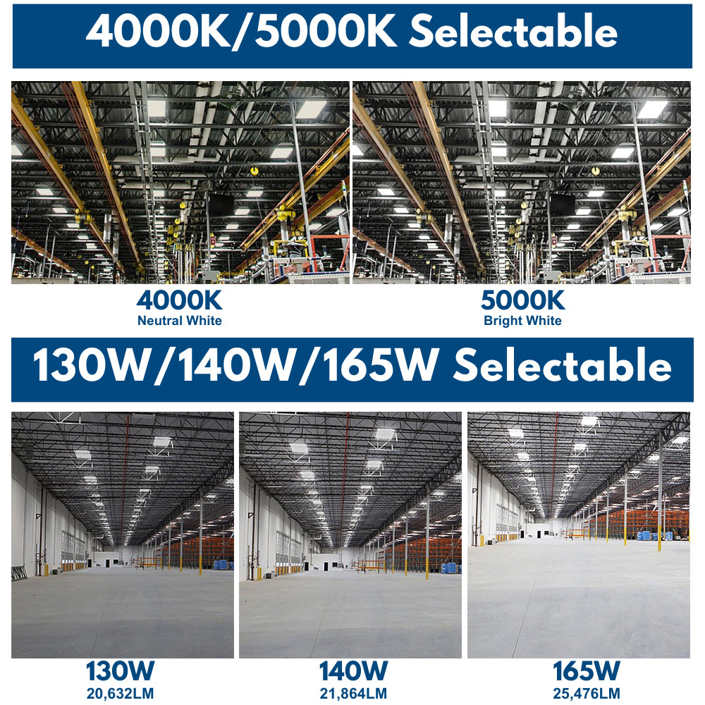 ALTA LED High Bay Light 2FT - 165W/140W/130W, 25,150 Lumens, 5000K/4000K Color Selectable, 120-277V (Replaces 400W) - Perfect for Warehouses, Garages & Industrial Lighting