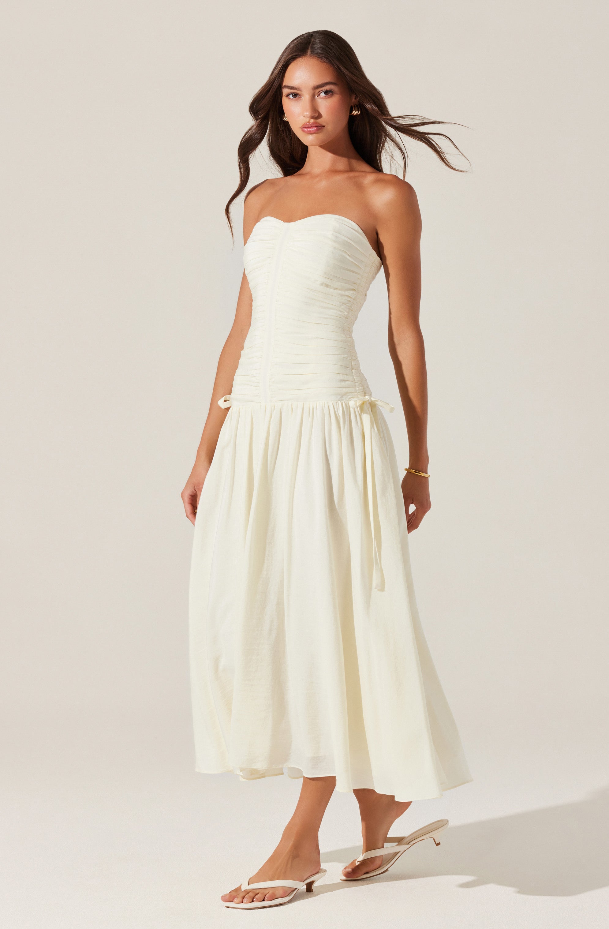 Strapless Maxi Dress for Women - Flowy Summer Beach Dress with Side Slit, Boho Chic Zori Style - Perfect for Vacations, Weddings & Date Nights