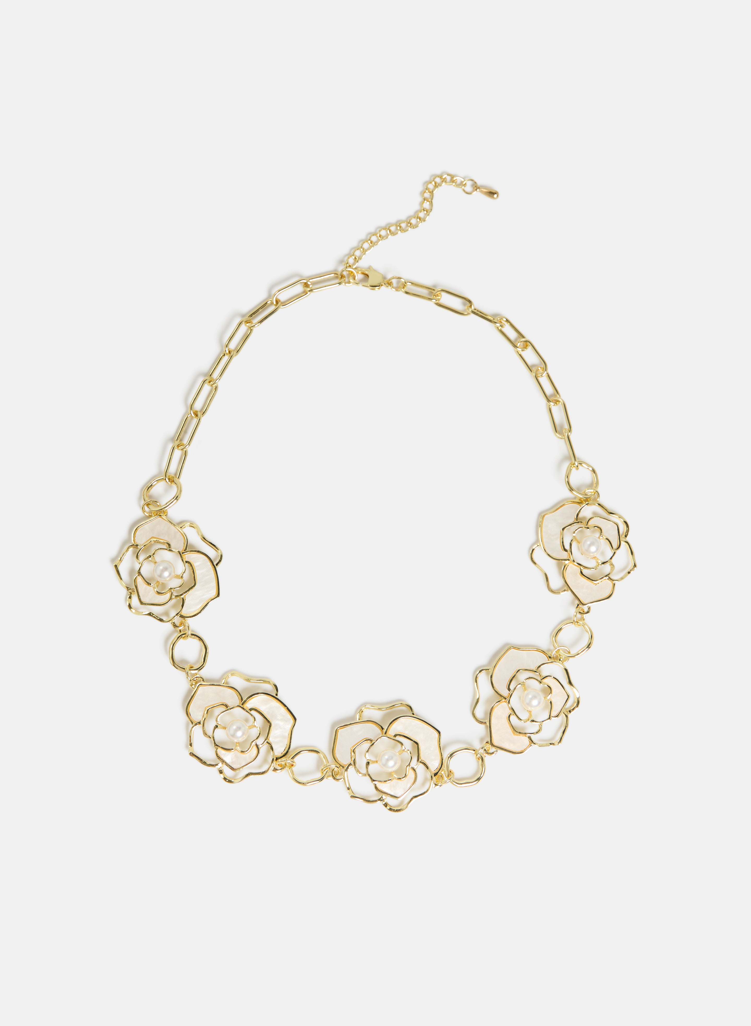 Floral Outline Necklace for Women - Elegant Flower Pendant Jewelry for Daily Wear & Special Occasions