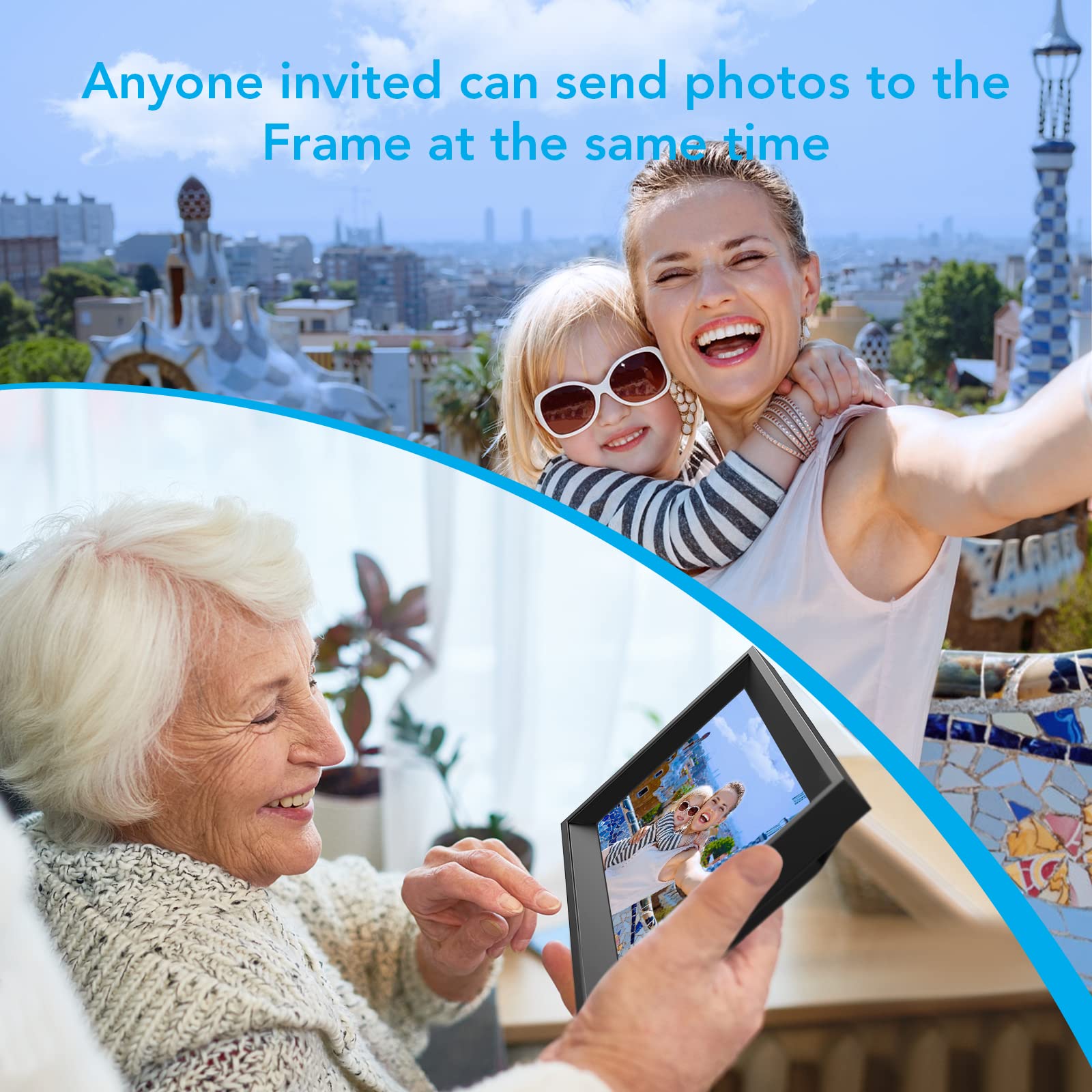 10.1 Inch FRAMEO Digital Picture Frame with WiFi & IPS Touch Screen - 16GB Storage, Instant Remote Photo/Video Sharing via Free Frameo App - Perfect Gift for Family, Friends, Home Decor & Office Display