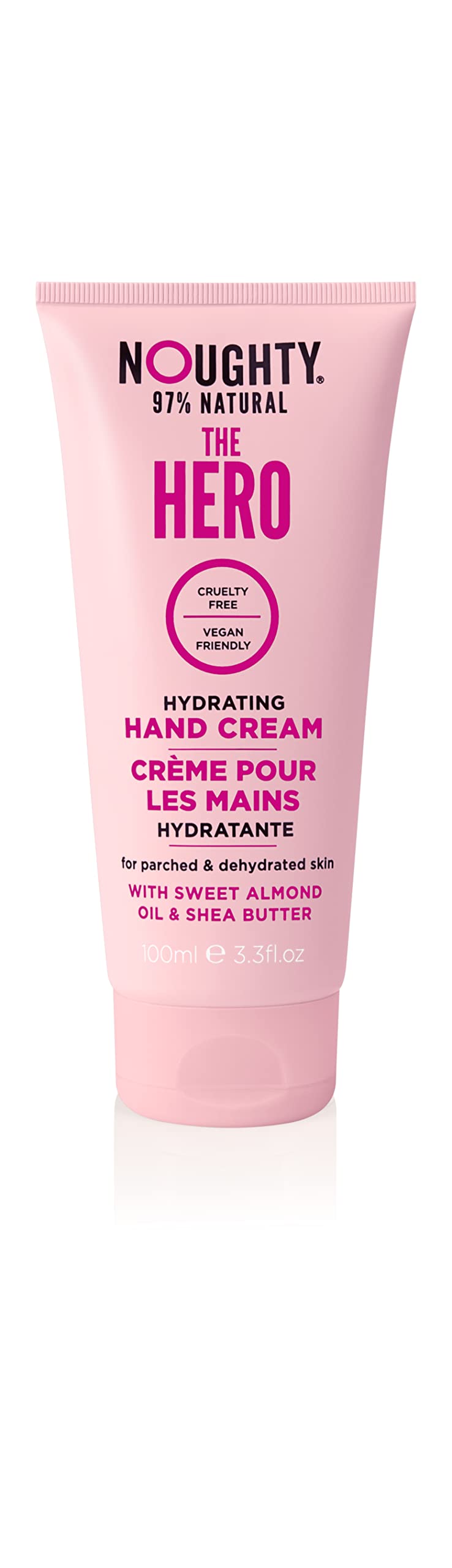 Noughty 97% Natural Hand Cream for Dry Skin - Hydrating Moisturizer with Sweet Almond Oil & Shea Butter, 100ml - Perfect for Cracked Hands, Winter Care & Daily Nourishment