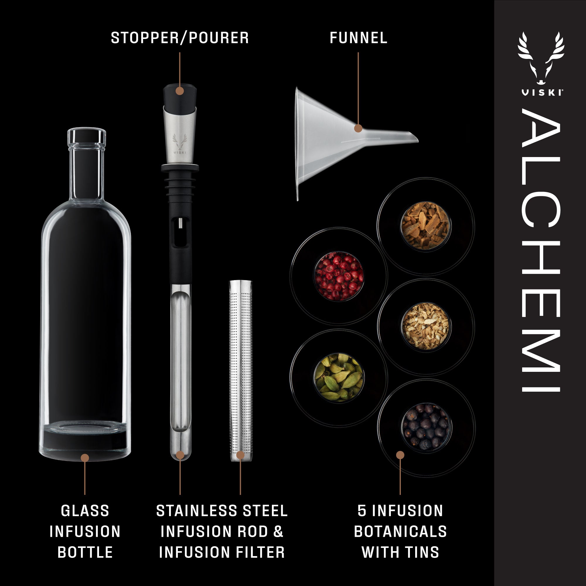 Premium Alchemi Spirits Infusion Kit - DIY Cocktail & Mocktail Mixer Set with Natural Flavors - Perfect for Home Bartending, Gifts & Party Mixology