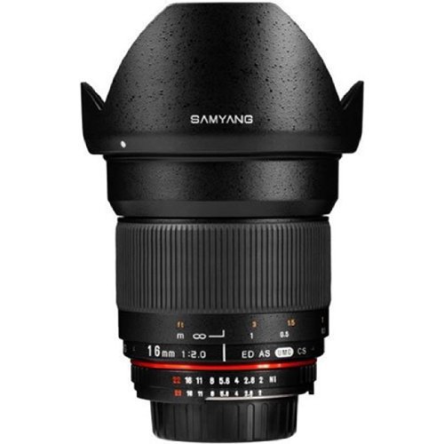 Samyang SY16M-P 16mm f/2.0 Aspherical Wide Angle Lens for Pentax KAF Mount Cameras - Ultra Wide Aperture, Sharp Images - Perfect for Landscape, Architecture & Low-Light Photography
