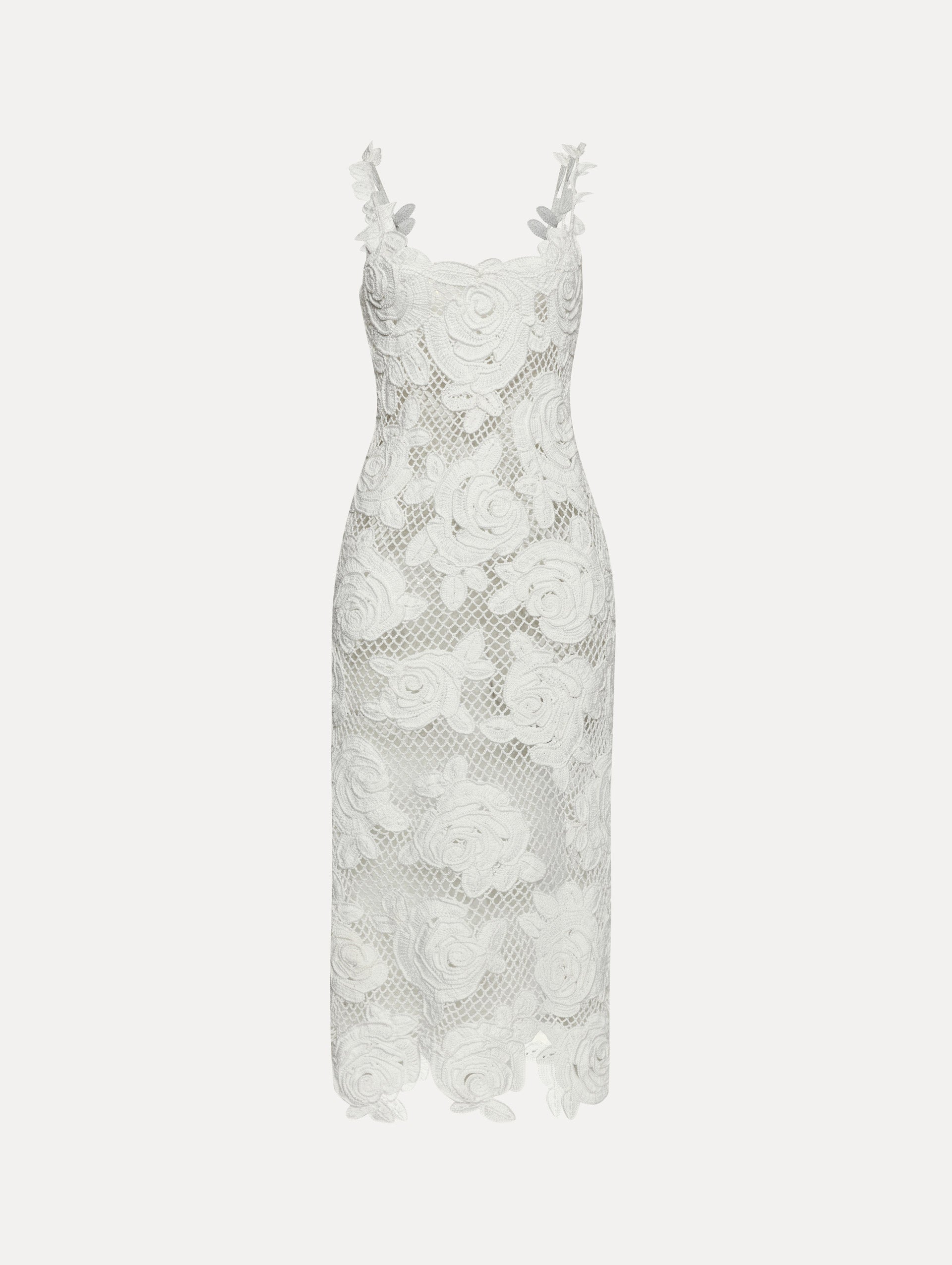 English Rose Crochet Dress - Elegant Floral Lace Summer Dress for Women | Perfect for Weddings, Garden Parties & Beach Vacations